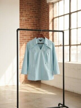 Alfani Light Blue Women's V-Neck Pullover Jacket Size Large